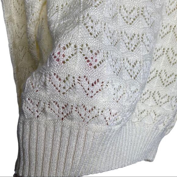 Vintage 80s Cuddle Knit Ivory Off White Sweater - Picture 4 of 5